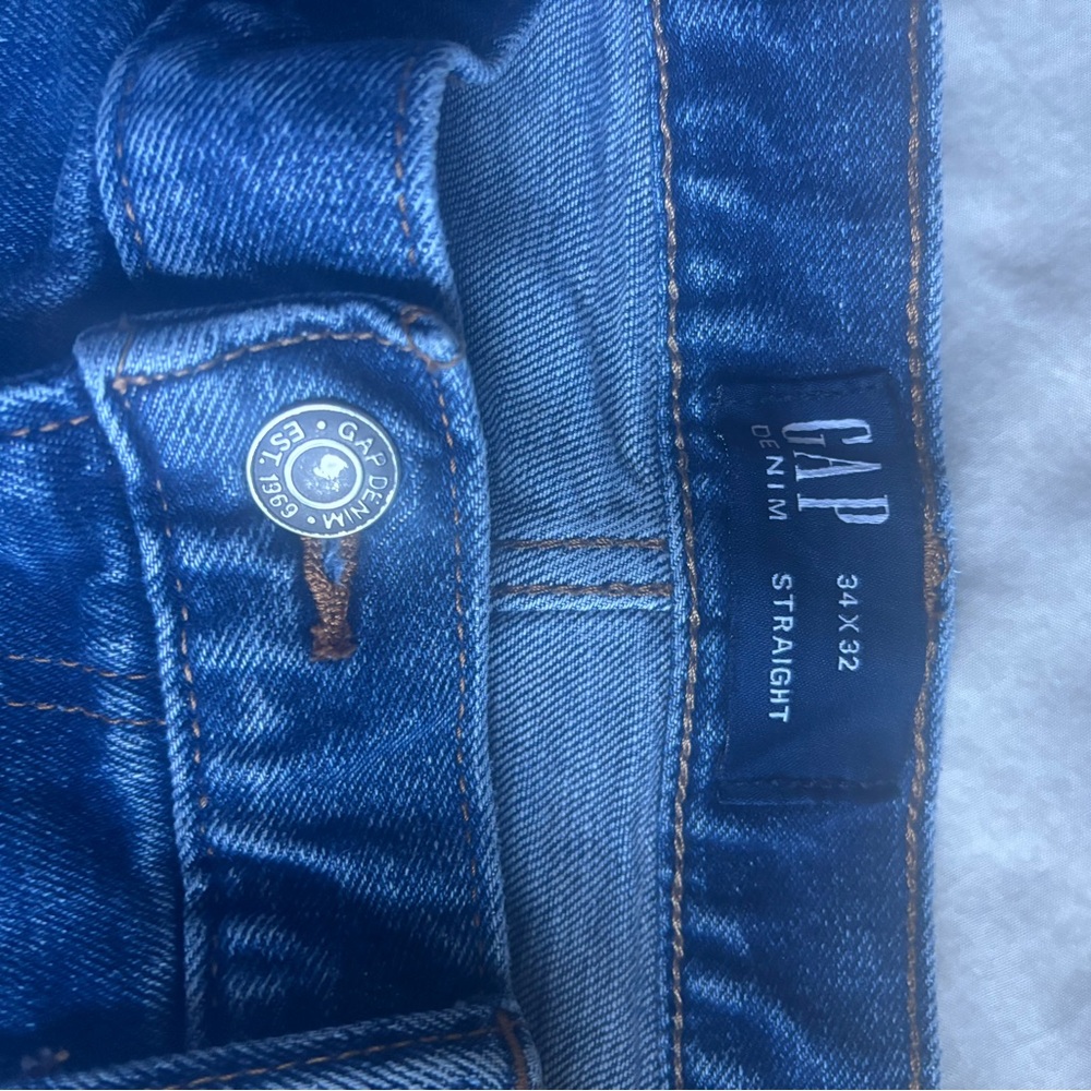 GAP Men's Denim Blue Straight Jeans